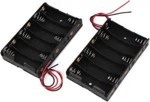 9V Power Supply 6 x AA Open Battery Holder Case Box Wires Leads 150mm Long 2 Pcs