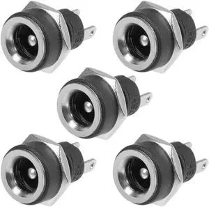 2.1mmx5.5mm DC Power Jack Female DC 30V Panel Mount Connector Socket 5pcs