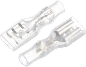 100pcs 4.8mm Quick Splice Wire Terminals Female Spade Connector with Insulating Sleeve