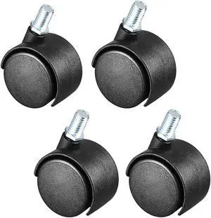 Swivel Casters 1.45 Inch Nylon 360 Degree M8 x 13mm Threaded Caster Wheels for Furniture Chair , 4 Pcs