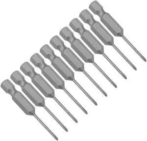 Phillips Bits 10pcs 1/4 Inch Hex Shank 1.6PH00 Magnetic Cross Screwdriver Bit Set 50mm Length S2 Screw Driver Kit Tools