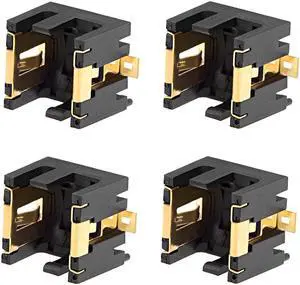 4 Pcs AG13/LR44 Horizontal Coin Button Battery Holder Black Container Case