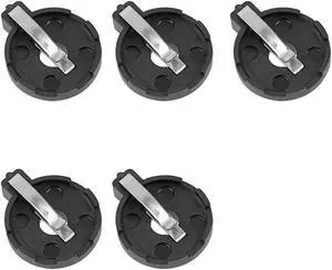 5 Pcs CR2032 CR2025 CR2016 Horizontal Coin Button Battery Holder Black Container Case