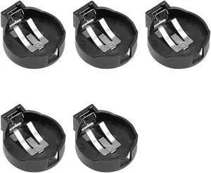 5 Pcs CR2450 CR2430 Horizontal Coin Button Battery Holder Black Color Container Case