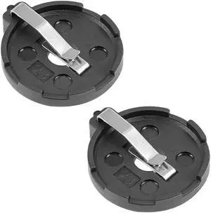 2 Pcs CR2032 CR2025 CR2016 Horizontal Coin Button Battery Holder Black Container Case