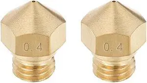 0.4mm 3D Printer Nozzle, Fit MK10 Extruder Head, for 1.75mm Filament Brass 2pcs