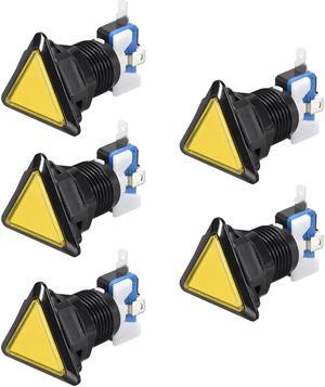 Game Push Button  39x39x39 Triangle 12V LED Illuminated Push Button Switch with Micro Switch for Arcade Video Games Green 5pcs