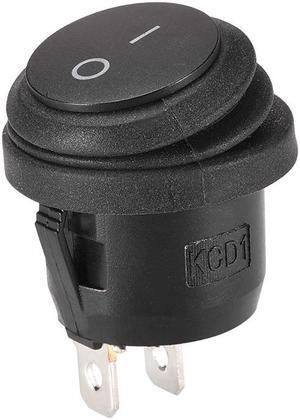 Boat Rocker Switch Black Round Waterproof Toggle Switches for Boat Car Marine ON/OFF AC 250V/6A 125V/10A 1pcs