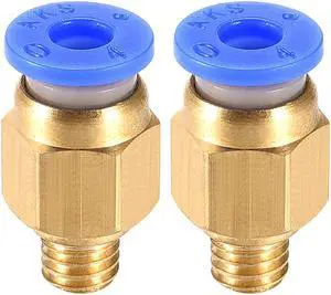 M6 Tube Fitting for 3D Printer Push Fixings, for 4mm Tube 1.75mm Filament 2pcs