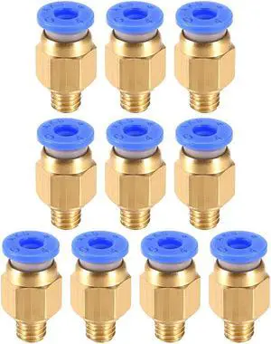 M6 Tube Fitting for 3D Printer Push Fixings, for 4mm Tube 1.75mm Filament 10pcs