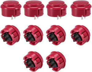 30mm Mounting Hole Momentary Game Push Button Switch  for Arcade Video Games Red 10pcs