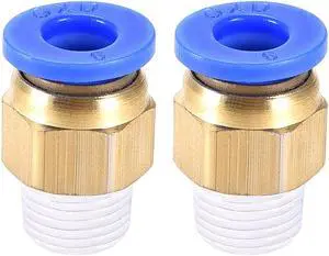 BSPT1/8 Tube Fitting for 3D Printer Push Fixing, for 6mm Tube 3mm Filament 2pcs