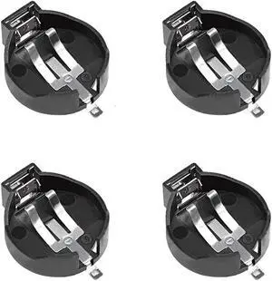 4 Pcs CR2450 Horizontal Coin Button Battery Holder Black Container Case
