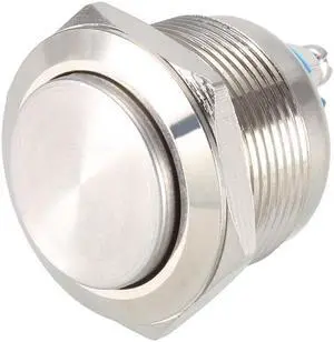 Momentary Metal Push Button Switch High Head 22mm Mounting Dia 1NO 1pcs