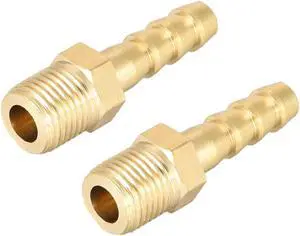 Brass Fitting Connector Metric M10x1 Male To Barb Hose ID 6mm 2pcs