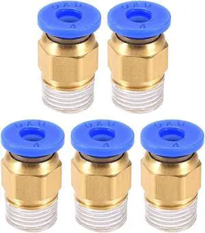 BSPT1/8 Tube Fitting for 3D Printer Push Fixing, for 4mm Tube 1.75mm Filament 5pcs