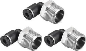 Push To Connect Tube Fitting Male Elbow 4mm Tube OD X 3/8 NPT Thread Pneumatic Air Push Fit Lock Fitting 3pcs