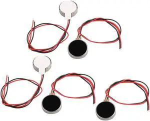 5 Pcs DC 3V 10mm Dia Mobile Phone Coin Flat Vibrating Vibration Motor w Wire