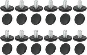 M8 x 10 x 25mm Leveling Feet Adjustable Leveler Floor Protector for House Furniture Chair Table Desk Leg 24pcs