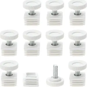 Leveling Feet 25 x 50mm Rectangle Tube Inserts Kit Furniture Glide Adjustable Leveler for Chair Desk Leg 8 Sets