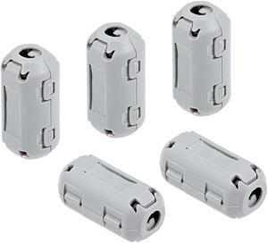 3.5mm Ferrite Cores Ring Clip-On RFI EMI Noise Suppression Filter Cable Clip, Grey 5pcs