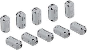 7mm Ferrite Cores Ring Clip-On RFI EMI Noise Suppression Filter Cable Clip, Grey 10pcs