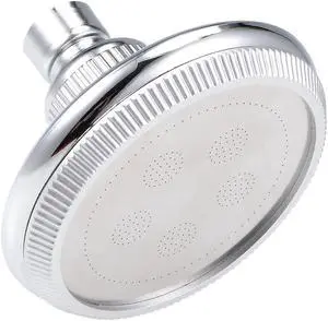 High Pressure Shower Head - 3.8 Inch Fixed Chrome Showerhead - Adjustable Metal Swivel Ball Joint