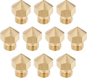 0.4mm 3D Printer Nozzle, Fit MK10 Extruder Head, for 1.75mm Filament Brass 10pcs