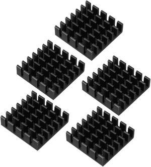 Aluminum Heatsink Cooler Circuit Board Cooling Fin Black 20mmx20mmx6mm 5Pcs for Led Semiconductor Integrated Circuit Device