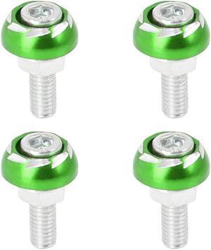 4pcs 6mm Metal Motorcycle License Plate Frame Bolt Screw Fastener Green