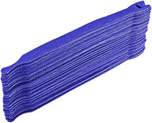 Reusable Cable Ties 8 Inch Hook and Loop Cord Wraps Blue Adjustable Strap 50pcs