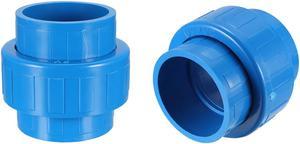 32mm X 32mm PVC Pipe Fitting Union Solvent Socket Quick Connector Blue 2pcs