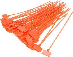 Cable Zip Ties 6 Inch Label Tag Mark Self-Locking Nylon Wire Strap Orange 120pcs