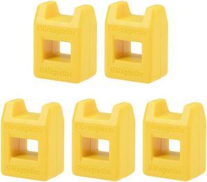 5pcs Magnetizer Demagnetizer for Screwdriver Bits Tips Screw Driver Magnetic Practical Pick Up Tool, Yellow
