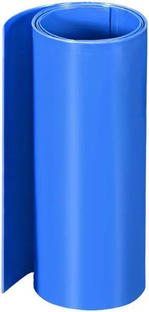 PVC Heat Shrink Tube 140mm Flat Width Wrap for Dual Layer 18650 1 Meter Blue
