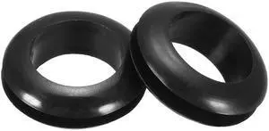 Rubber Grommets 12mm Dia. Wire Gasket Ring for Hole Plug Cable, Black 20 Pieces