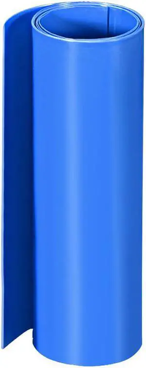 PVC Heat Shrink Tube 200mm Flat Width Wrap for Dual Layer 18650 1 Meter Blue