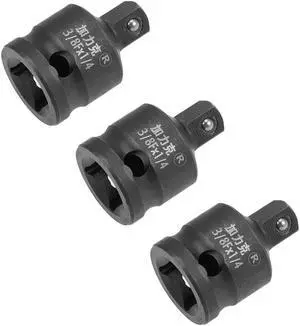 Impact Socket Adapter and Reducer 3/8-Inch F To 1/4-Inch M Cr-Mo Steel 3 Pcs