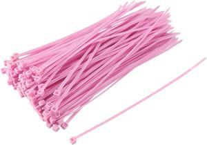 120pcs Cable Zip Ties 6 Inch x 0.1 Inch Self-Locking Nylon Tie Wraps Pink