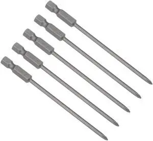 5 Pcs 3mm PH0 Magnetic Phillips Screwdriver Bits, 1/4 Inch Hex Shank 3.94-inch Length S2 Power Tool