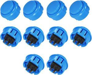 30mm Mounting Hole Momentary Game Push Button Switch  for Arcade Video Games Blue 10pcs