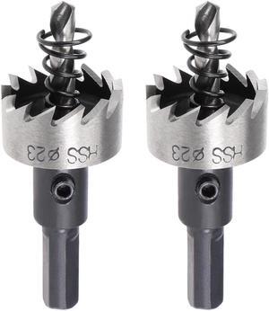 2 Pcs 23mm HSS Drill Bit Hole Saw for Stainless Steel Metal Alloy Wood