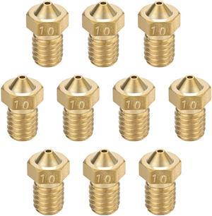 1mm 3D Printer Nozzle, Fit V6 Extruder Head, for 1.75mm Filament Brass 10pcs