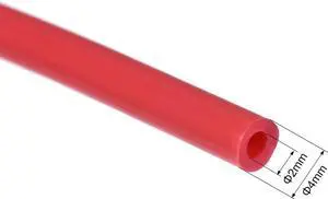 PTFE Tube 3.2Ft - ID 2mm X OD 4mm Fit 1.75 Filament for 3D Printer Red