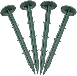 Plastic Garden Stakes Anchors Landscape Ground Nail 160mm 6.3-inch Green 30pcs