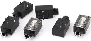 Unique Bargains 6 Pcs PCB Panel Mount Straight 7 Pins 6.35mm Stereo Jack Socket Audio Connector