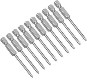 10Pcs 1/4-Inch Hex Shank 65mm Length Phillips 3PH1 Magnetic Screw Driver S2 Screwdriver Bits