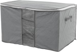Clothes Storage Bag 2pcs, Clothes Storage Bins Foldable Closet Organizers Storage Containers with Reinforced Handles for Comforters, Blankets, Bedding-Dark Blue