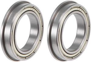 F6803ZZ Flange Ball Bearing 17x26x5mm Shielded Chrome Bearings 2pcs