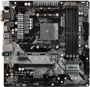 ASRock B450M PRO4 AM4 AMD B450 SATA 6Gb/s USB 3.1 HDMI Micro ATX AMD Motherboard